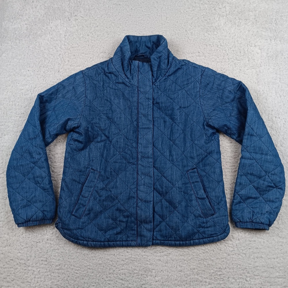 Old Navy Jacket Quilted Denim Women S Blue Diamond Padded 645669-00